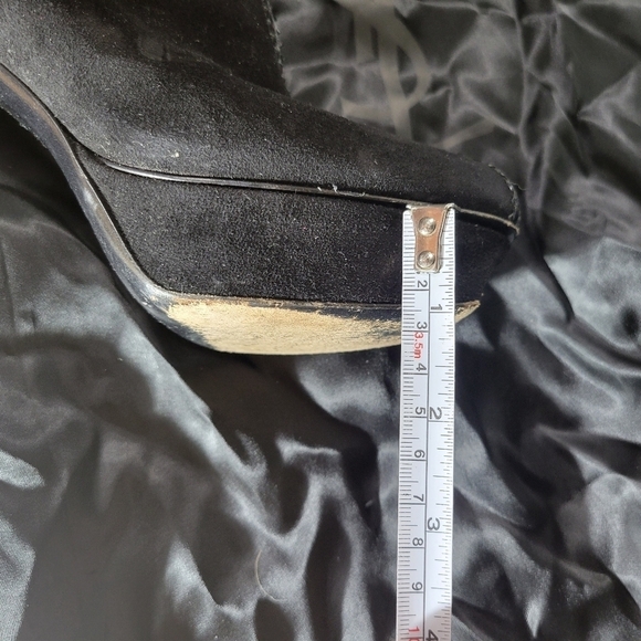 Ysl yves saint laurent platform suede leather knee high stiletto boots black  7 - Picture 11 of 15